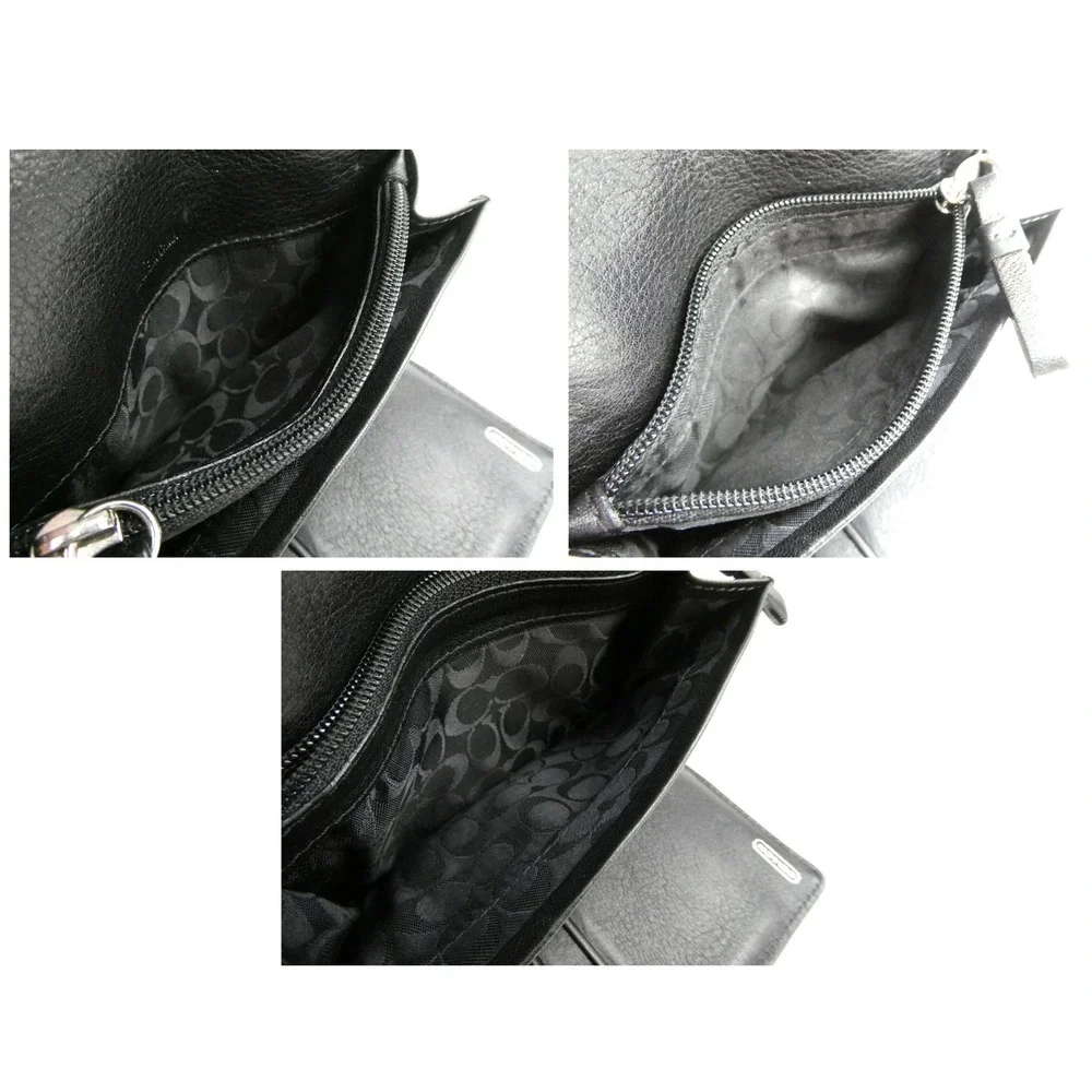 Coach Black Leather Medium Trifold Wallet